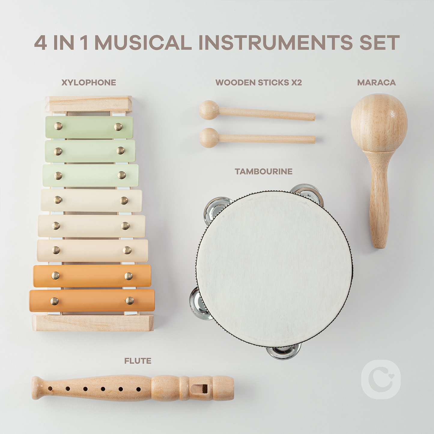 4-Piece Kit of Musical Instruments