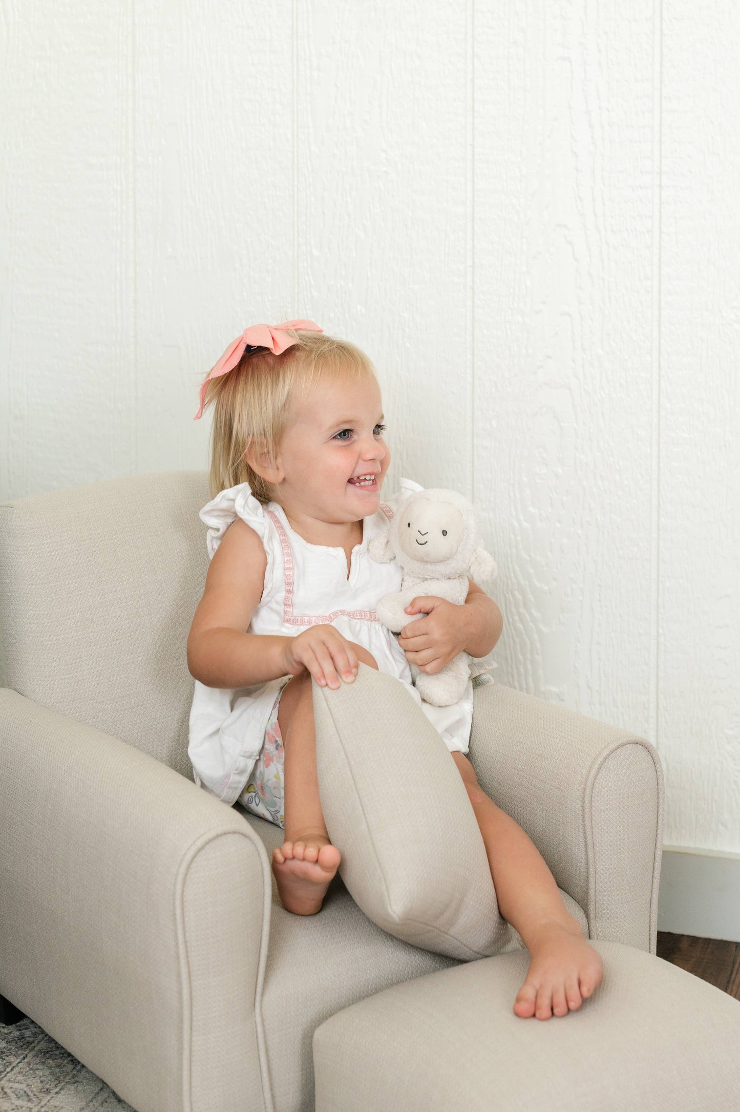 Toddler Armchair (No stool or pillow) - Blue & White Stripe