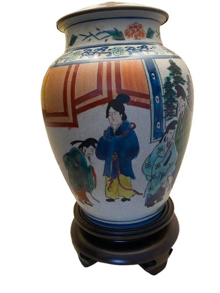 Lamp: Colorful Asian Figures