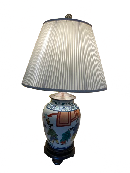 Lamp: Colorful Asian Figures