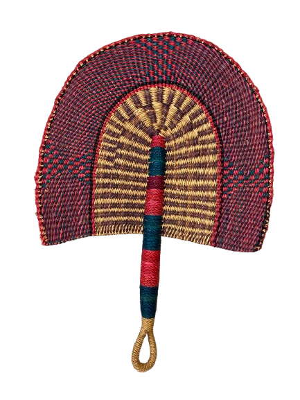 Fan: African Bolga - Pink/Navy/Plum