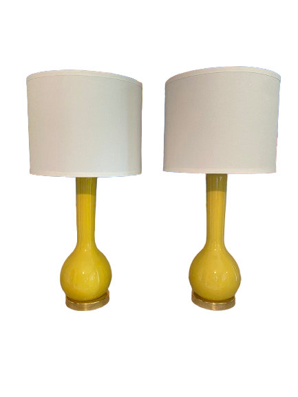 Lamps: Pair of Modern Yellow