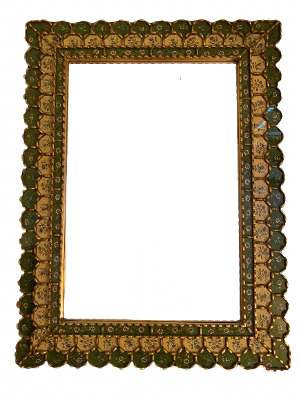 Mirror: Peruvian Handmade Green/Tan/Gold