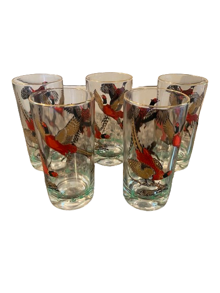 Glassware: Vintage Pheasant Hunting (Set of 5)