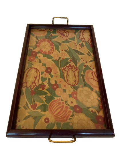 Vintage Tray with Floral Background